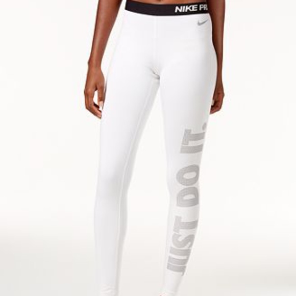 white nike leggins